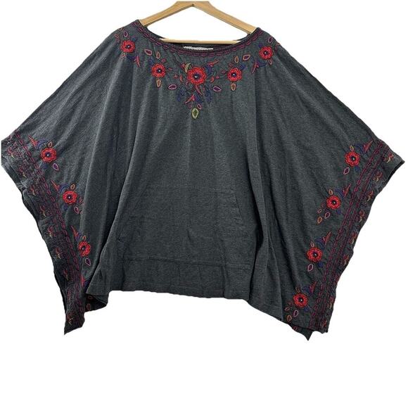 Johnny Was Sweaters - Johnny Was Cape Poncho Womens S Floral Thick Knit JW Los Angeles Boho Western